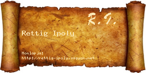 Rettig Ipoly névjegykártya
